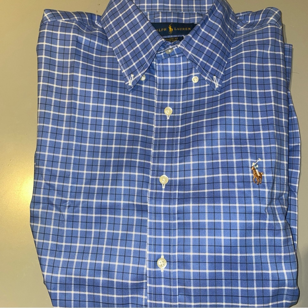 Men's Ralph Lauren Shirt, Classic Fit, Button Down, M 16 34/35 Blue